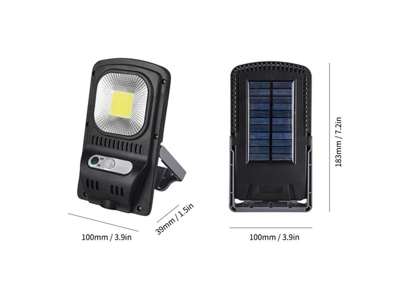  Solar-powered motion-sensing wall-mounted floodlight — extérieur foldable design, ideal pour backyards, gardens, et patios, noir  - Conforama B