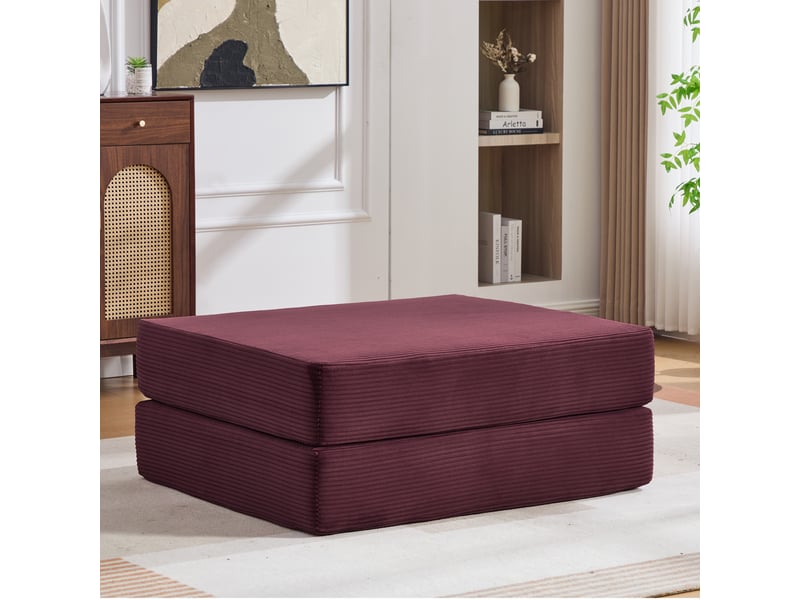  Tabouret de compression en velours côtelé doux et doux pour la peau. Avec 2 blocs de mousse haute densité pour un grand confort. Dépliable en un HFSN-1281WR - Conforama B
