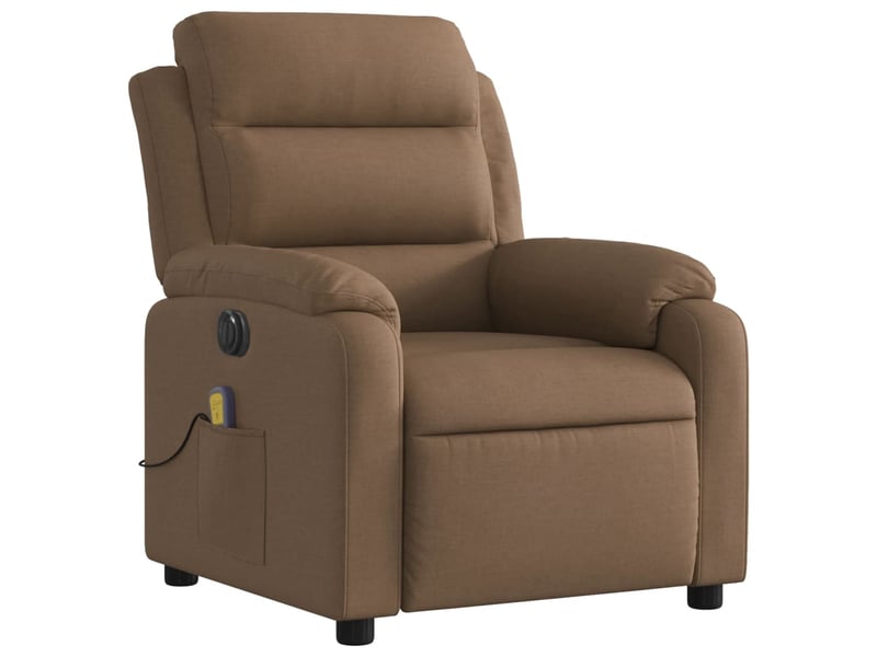 Fauteuil inclinable de massage électrique, fauteuil relax marron tissu shl26083 - Conforama D