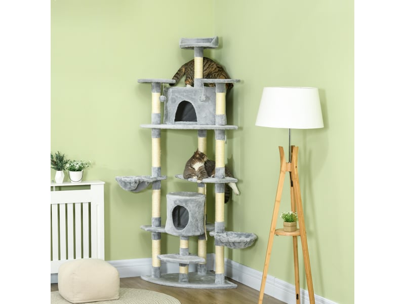  60x60x200 cm en panneaux de particules avec niches et hamacs gris clair chicfurn  - Conforama B