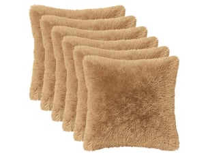 Lot de 12 coussins avec oreiller, coussins décoratifs heerlen taupe fleece pv cf50147