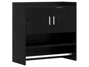 Étagère flottante, étagère suspendue montage mural chêne noir 80 x 36 x 80 cm cf42515