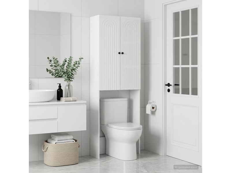  Armoire de toilette alkmaar blanc brillant 66x25.5x190 cm  - Conforama C