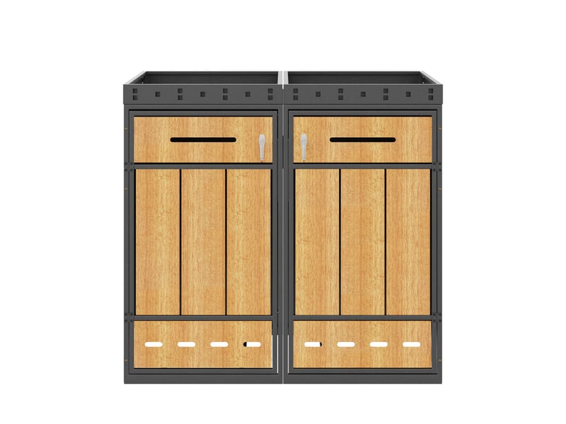  Cache-poubelle 120-240 l avec toit végétalisable, armoire extérieure pour poubelle  - Conforama A