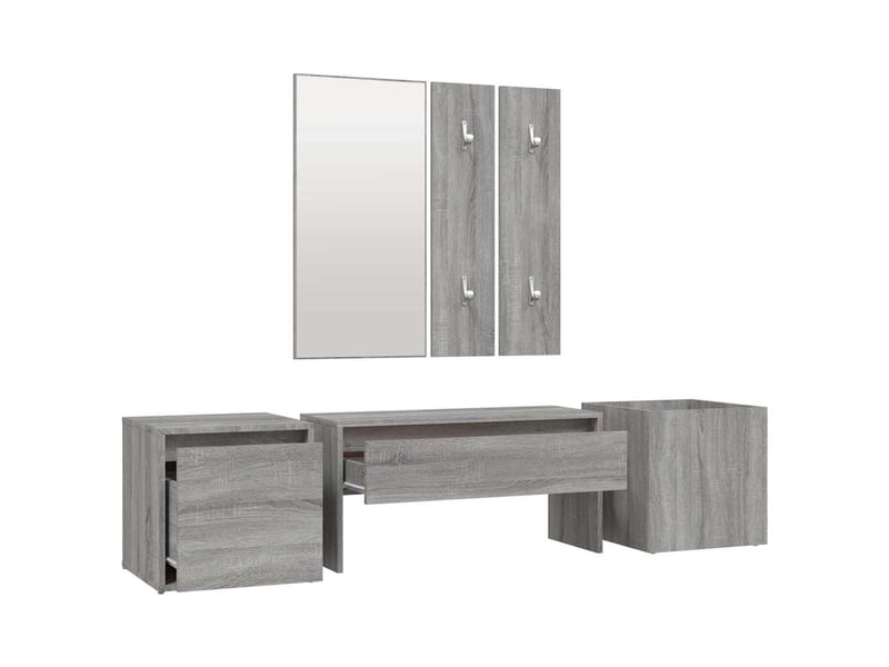  Ensemble de meubles de couloir sonoma gris bois d'ingénierie shl11707  - Conforama E