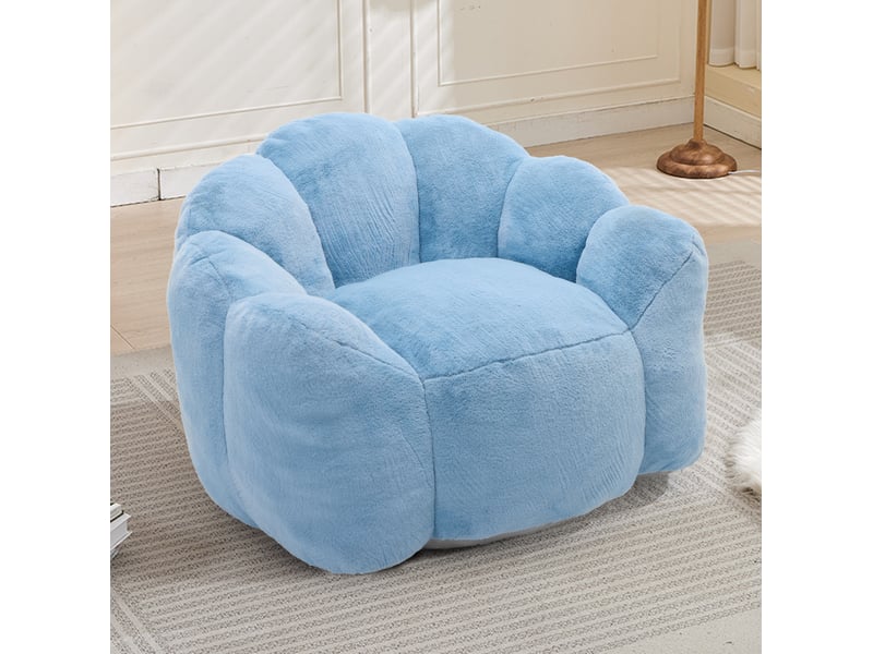  Fauteuil lotus 101x111x68 cm en velours bleu  - Conforama B