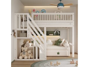 Lit mezzanine 90x200 cm <strong></strong> <strong></strong> coloris blanc