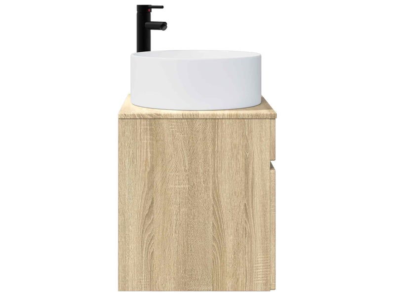  Meuble de lavabo mural, rangement salle de bain chêne sonoma 49x44.5x65.5 cm  - Conforama C