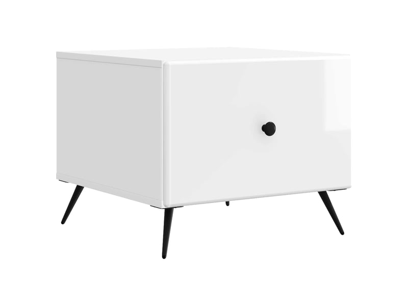 Table basse - table de salon - table à thé blanc brillant 49 x 50 x 40 cm bois d'ingénierie - Conforama A