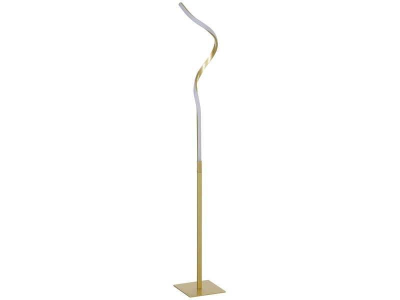  Lampadaire led en spirale, doré, avec 3 niveaux de luminosité et interrupteur au pied.  - Conforama B