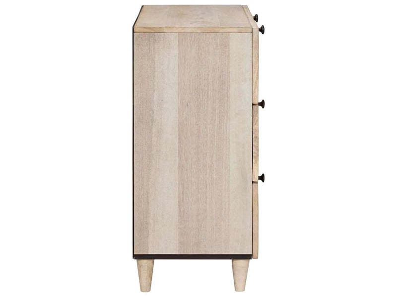 Buffet, meuble de rangement salon 60 x 33 x 75 cm bois de manguier massif blanc - Conforama C