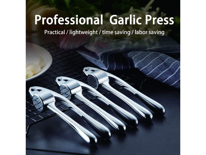  Presse-ailbaguettes, hache facilement l'ail et le gingembre (pelés), petit ustensile de cuisine en alliage de zinc, résistant à la rouille (argenté)  - Conforama C