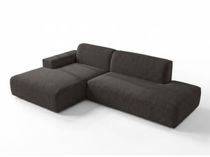 Canapé d'angle gauche fixe <strong>AX LIVING </strong> <strong>Didim Duo</strong> 5 places Tissu gris anthracite