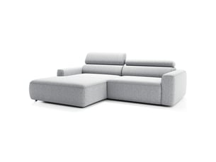 Selsey fando - canapé d'angle - 252 cm - tissu tressé gris clair - côté gauche