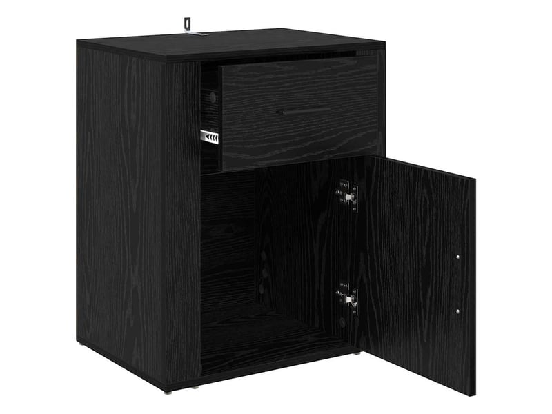  Table de chevet chêne noir 35 x 50 x 60 cm bois d'ingénierie  - Conforama E