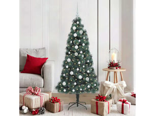 Sapin de noël, arbre de noël artificiel pré-éclairé avec ensemble de boules shl2633
