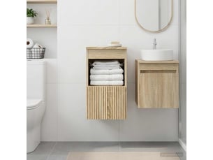 Armoire de salle de bain, meuble de rangement chêne sonoma 30x35x50 cm