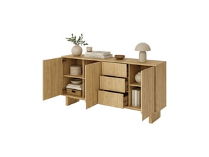Buffet 3 porte(s)  3 tiroir(s) DMORA Hasilo - 183 cm coloris marron 