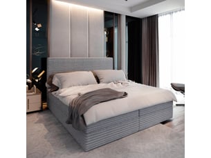 Lit avec rangement 140x200 cm <strong>MASSENO</strong>  <strong></strong> coloris gris