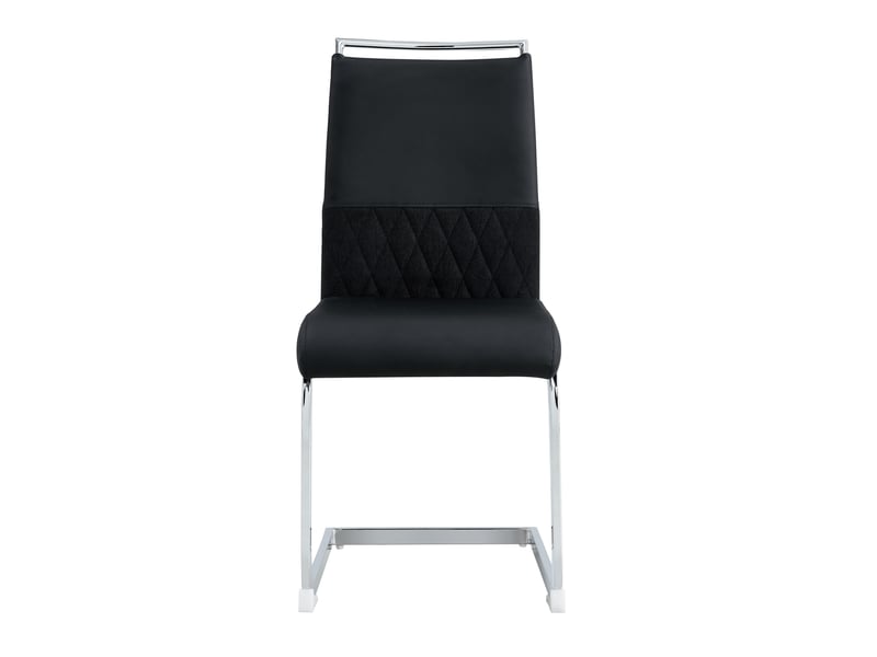  Lot de 4 chaises de salle à manger 42x48x95 cm dossier haut polyuréthane (pu) noir  - Conforama A