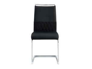 Lot de 4 chaises de salle à manger 42x48x95 cm dossier haut polyuréthane (pu) noir