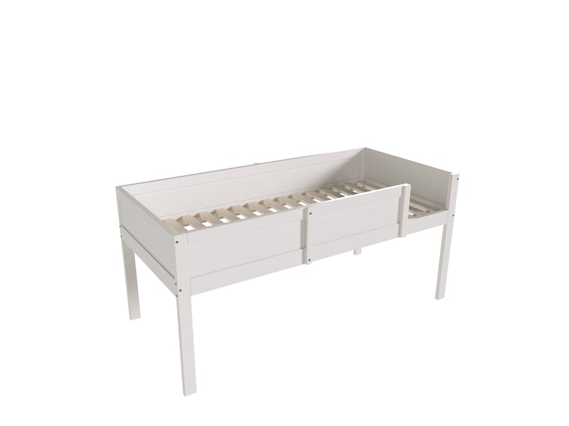  Lit superposé 90 × 200 cm en bois massif - blanc C-CRAFTLINK - Conforama E