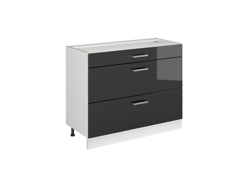 Vicco meuble cuisine, anthracite haute brillanceblanc, 100cm sans plan de travail - Conforama A