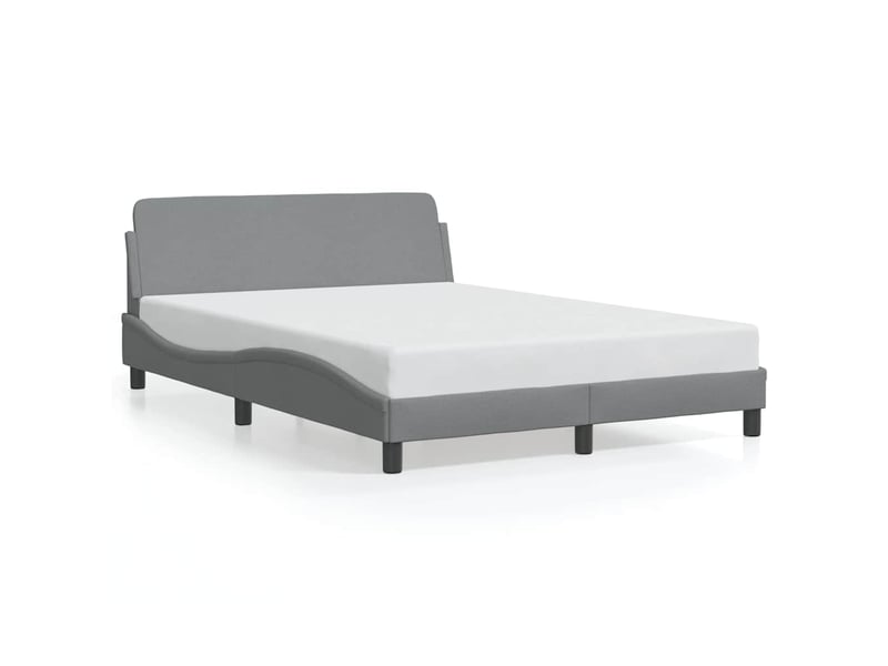 Lit double- lit adulte -  cadre de lit dover gris clair 135 x 190 cm tissu  - Conforama A
