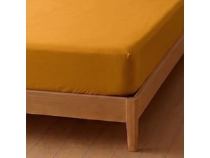 Drap housse 140x190 bonnet 35cm 100% coton safran - vitalia