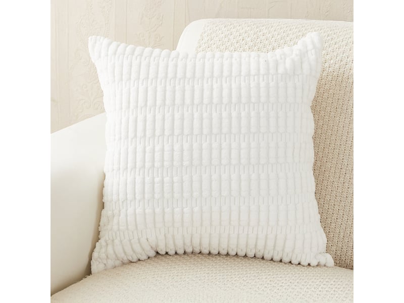  Coussin carré en tissu blanc 43x43 cm  - Conforama B
