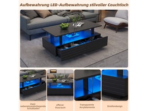 Table basse coloris noir 100x50x42cm