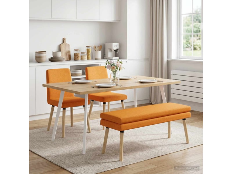  Banc d'entrée, banc à double couche jaune foncé 110x40x47 cm tissu  - Conforama C