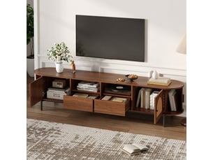 Meuble tv coloris bois foncé 200 cm   