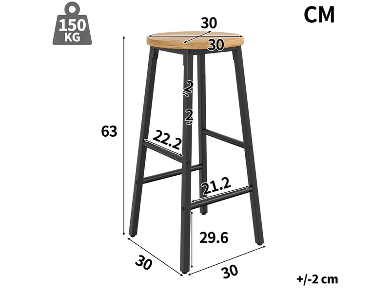  Ensemble table et chaises de bar avec îlot et 2 tabourets  - plateau rabattable, roulettes - mdf et métal - noir  - Conforama D