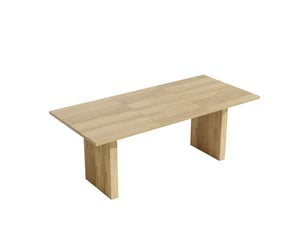 Table à manger extensible 140200 x 90 cm – chêne clair – 6 à 8 personnes, allonge centrale