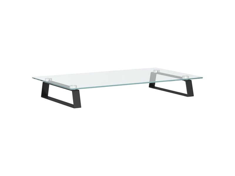  Support de moniteur table meuble bureau 60 x 35 x 8 cm verre trempé et métal noir 02_0044899  - Conforama D
