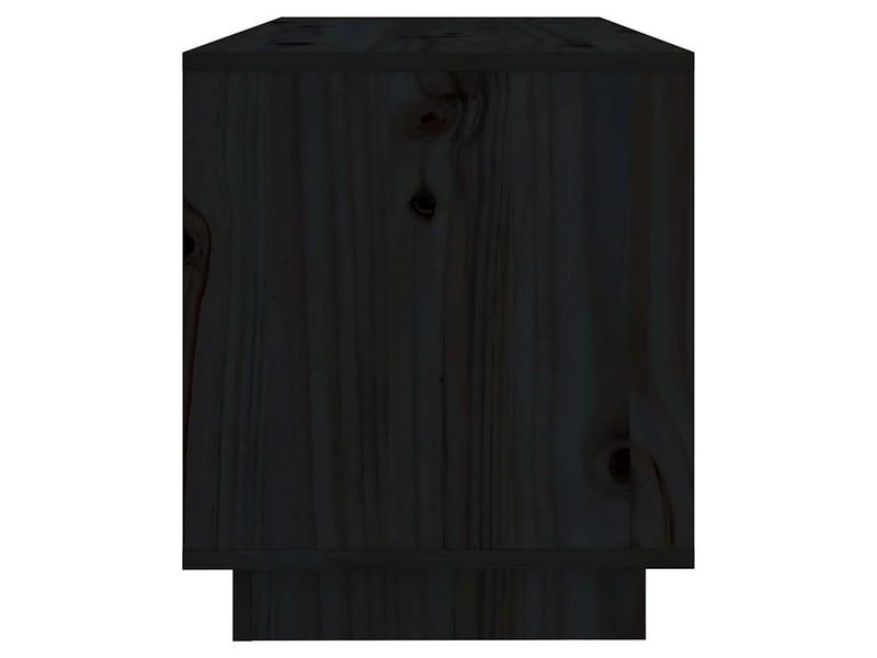  Meuble tv - banc tv - meuble de rangement noir 74x34x40 cm bois de pin massif  - Conforama E