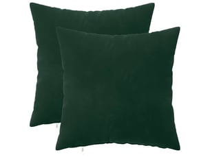 Lot de 2 coussins avec oreiller, coussins décoratifs heerlen vert foncé velours cf50659