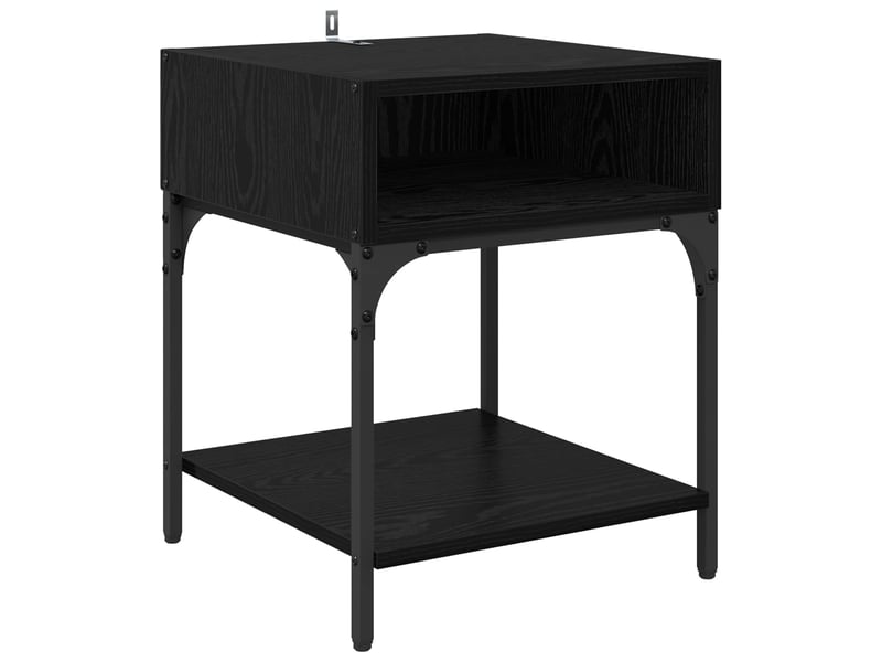  Table de chevet - cabinet de chevet - table de nuit 2 pc chêne noir 40 x 40 x 50 cm  - Conforama D