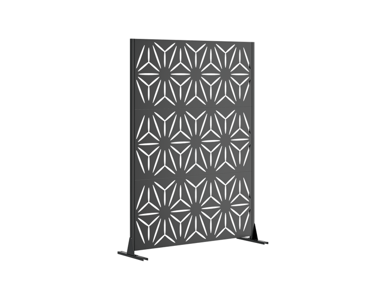 Brise-vue extérieur en métal 183 × 116 cm, panneau décoratif autoportant avec base stable - Conforama A