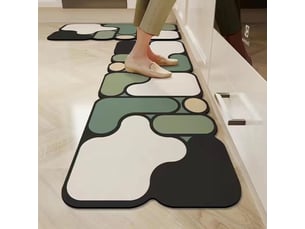 Tapis de cuisine verts 2 pièces (40 x 60 cm + 40 x 120 cm) - tapis de cuisine noirs tapis de sol de cuisine lavables antidérapants