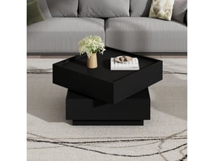 Table basse carré(e) coloris noir LPOSPI - 60 cmx60 cm