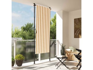 Store enrouleur, store roulant d'extérieur orange et blanc 100x270cm tissu acier cf47434