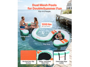 Vevor quai flottant gonflable plateforme de quai 4,57x1,83 m avec sac transport