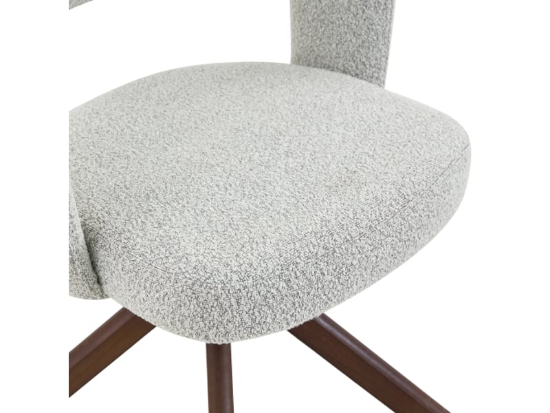  Ensemble de 2 chaises pivotantes rétro-luxe gris clair – dossiers incurvés, pieds bois de noyer, rotation 360° silencieuse  - Conforama D