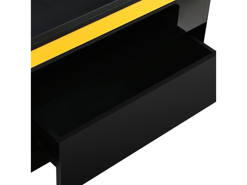  Table basse relevable et extensible avec 4 tabourets – noir et jaune – 100 x 50 x 43 cm  - Conforama E