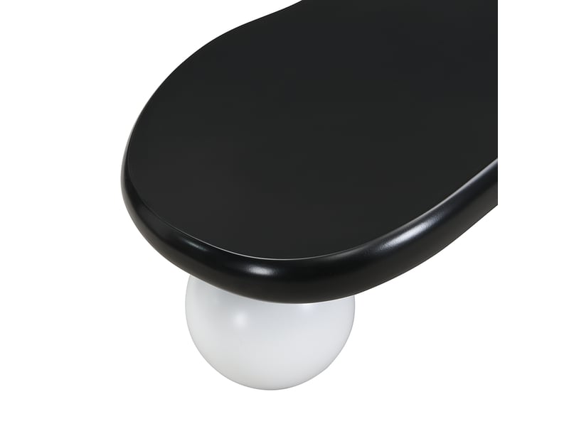  Table basse 95x62.5x32cm en forme de nuage avec pieds ronds, led 16 couleurs, créatif, mode, mdf, noir+blanc  - Conforama D