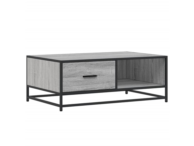  Table basse - table de salon - table à thé sonoma gris 90x57x35 cm bois d'ingénierie et métal  - Conforama A