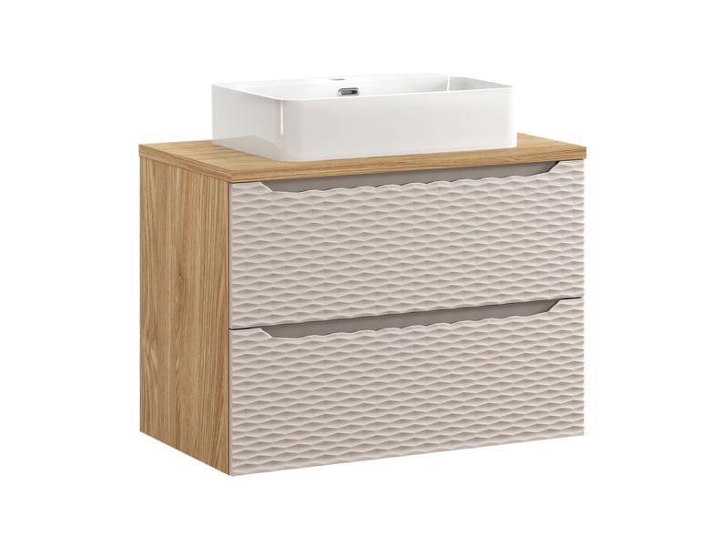 Trust, ensemble meuble 80 cm avec plan et vasque à poser sur plan trust  - Conforama A