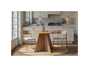 Table à manger table de salle à manger en bois mdf mélaminé chêne saphir 120 x 120 x 75 cm charge 60 kg